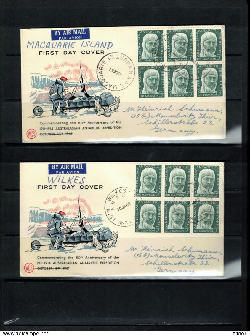 Australian Antarctic Territory 1962 4 Covers From All 4 Australian Antarctic Bases - Brieven En Documenten