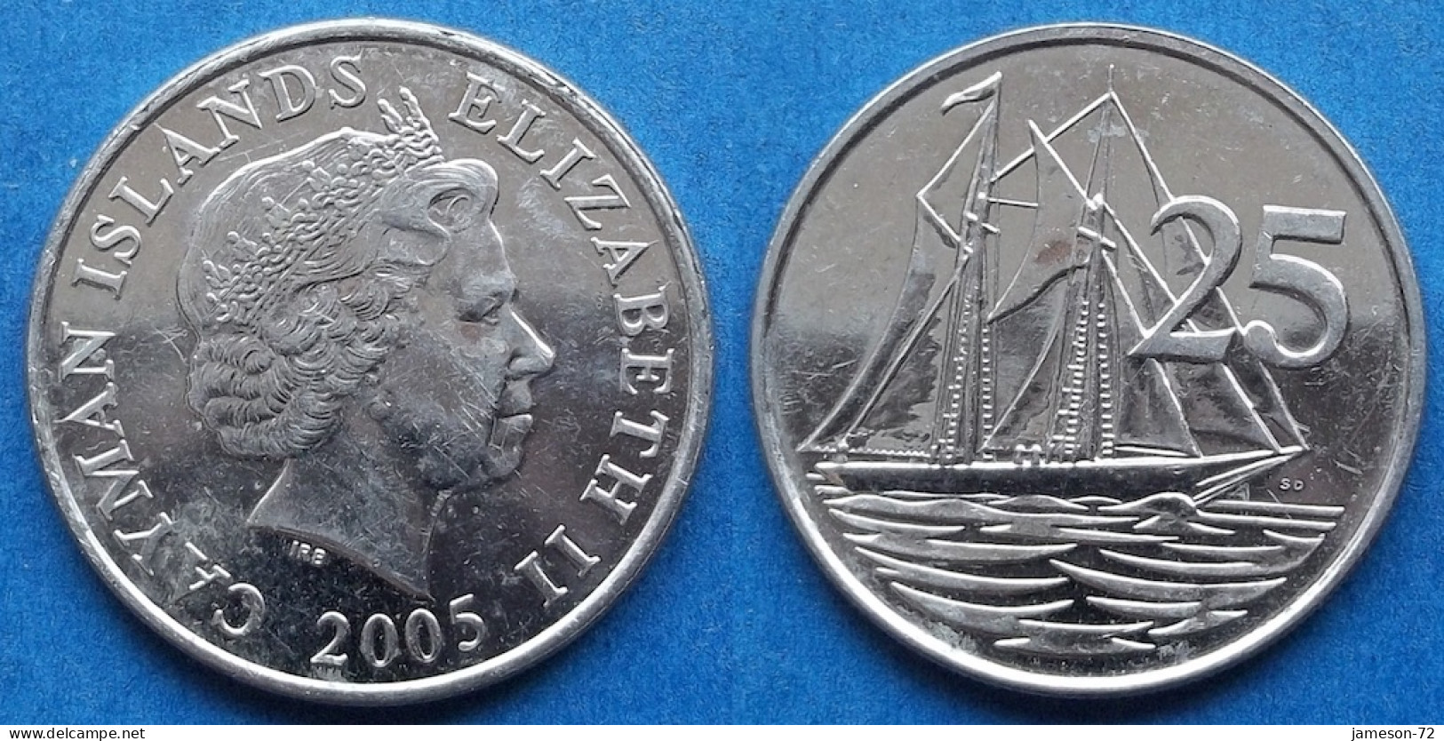 CAYMAN ISLANDS - 25 Cents 2005 "Shooner Sailing" KM# 135 Elizabeth II Decimal Coinage (1952-2022) - Edelweiss Coins - Kaimaninseln