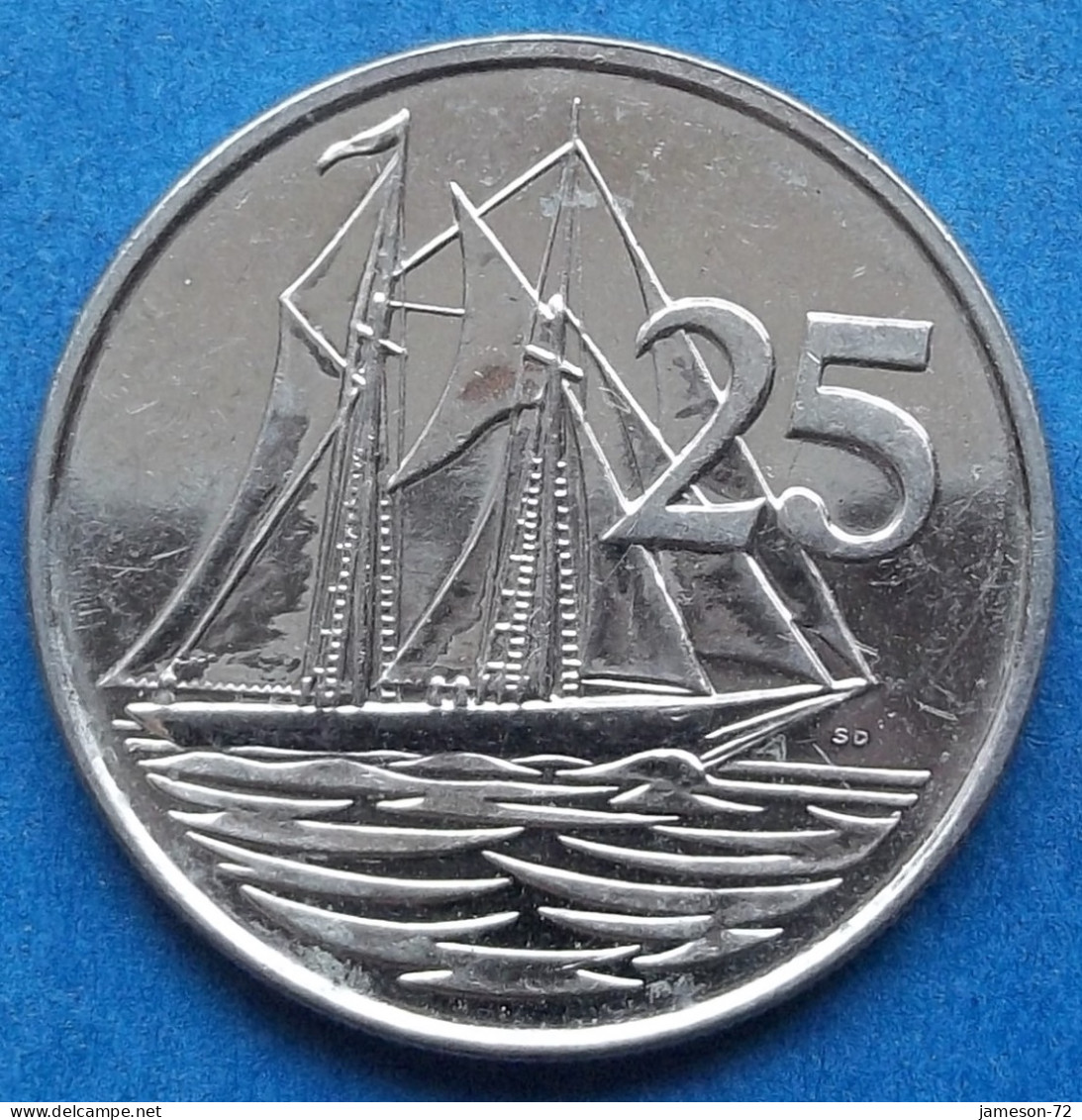 CAYMAN ISLANDS - 25 Cents 2005 "Shooner Sailing" KM# 135 Elizabeth II Decimal Coinage (1952-2022) - Edelweiss Coins - Caimán (Islas)