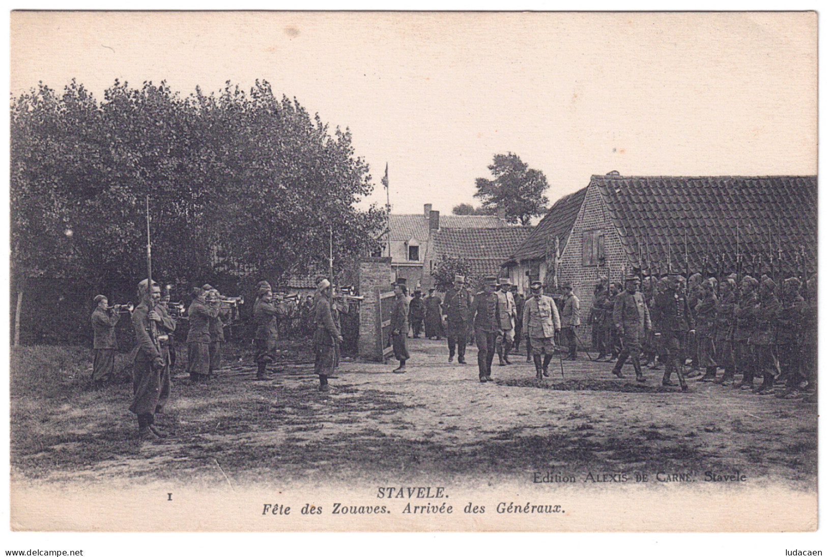 Alveringem Stavele Fête Des Zouaves Arrivée Des Généraux Militaria CPA Flandre Occidentale - Alveringem