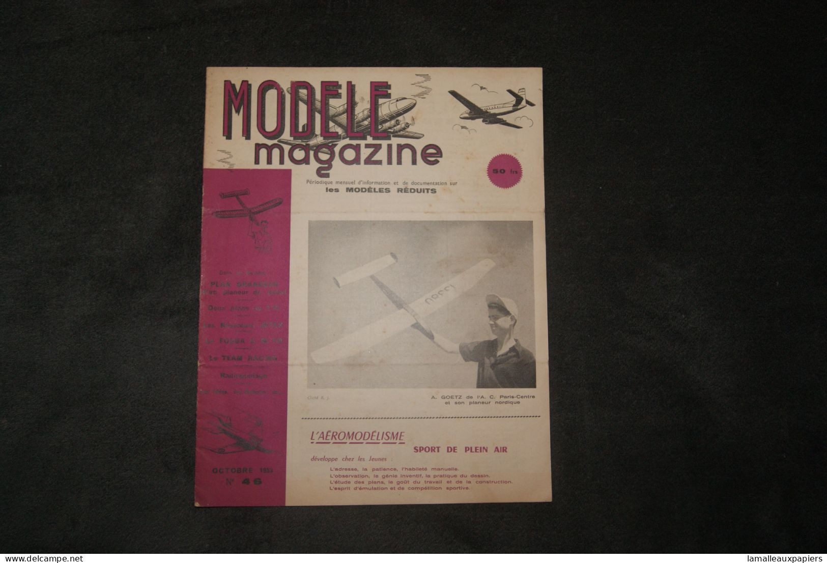 Modèle Magazine (aéromodélisme) N°46 Oct. 1953 - Vliegtuig