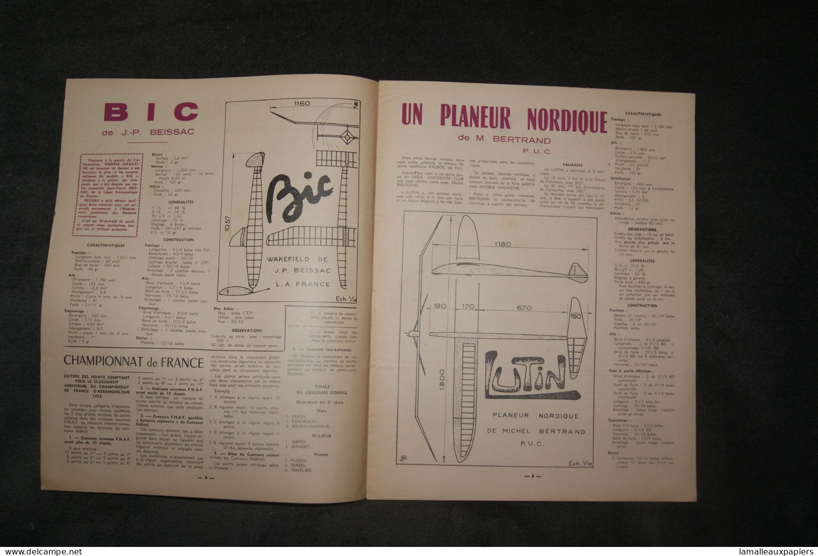 Modèle Magazine (aéromodélisme) N°46 Oct. 1953 - Vliegtuig