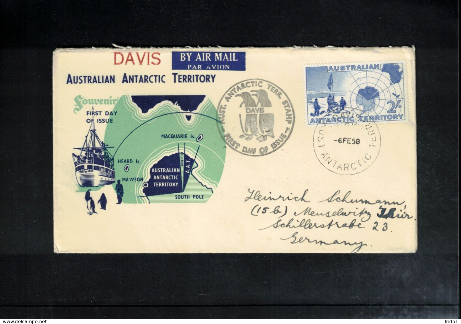 Australian Antarctic Territory 1958 FDC Davis Base - Briefe U. Dokumente