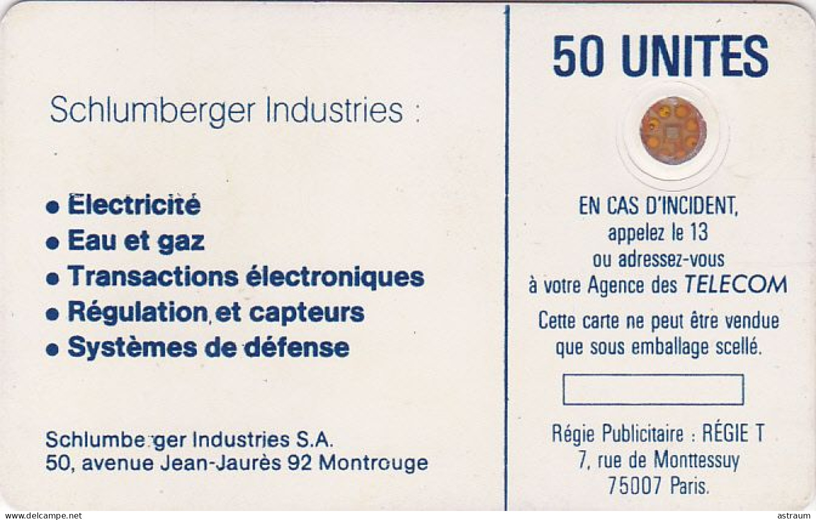 Telecarte D24 Luxe - Schlumberger Industries - 50u - Sc4ob - 1988 - Privat