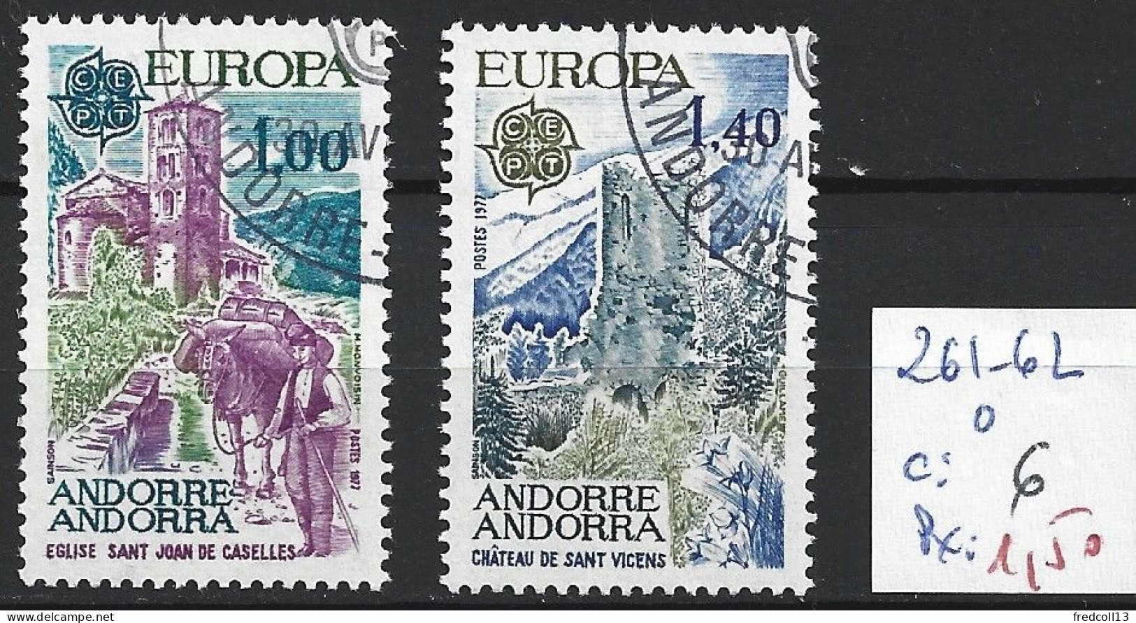 ANDORRE FRANCAIS 261-62 Oblitérés Côte 6 € - Oblitérés