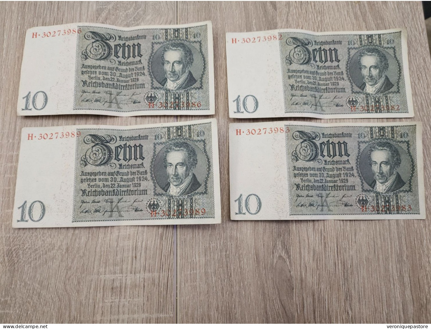 4 Billets Allemands - 10 Mark