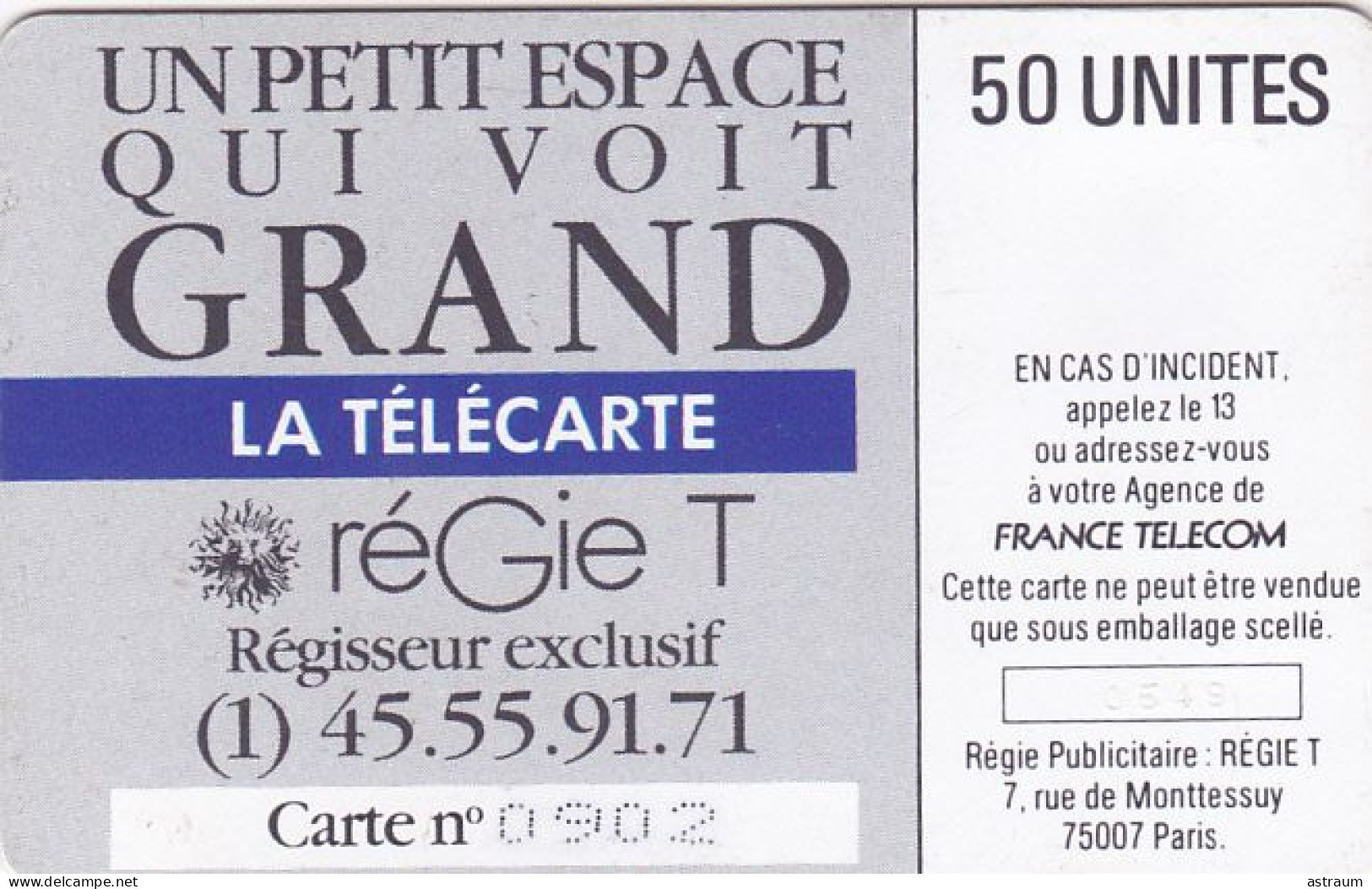 Telecarte Privée D36 Luxe - Regie T - 4000 Ex - 50 Un - 1989 - N°902 - Reste 36 Unités - Telefoonkaarten Voor Particulieren