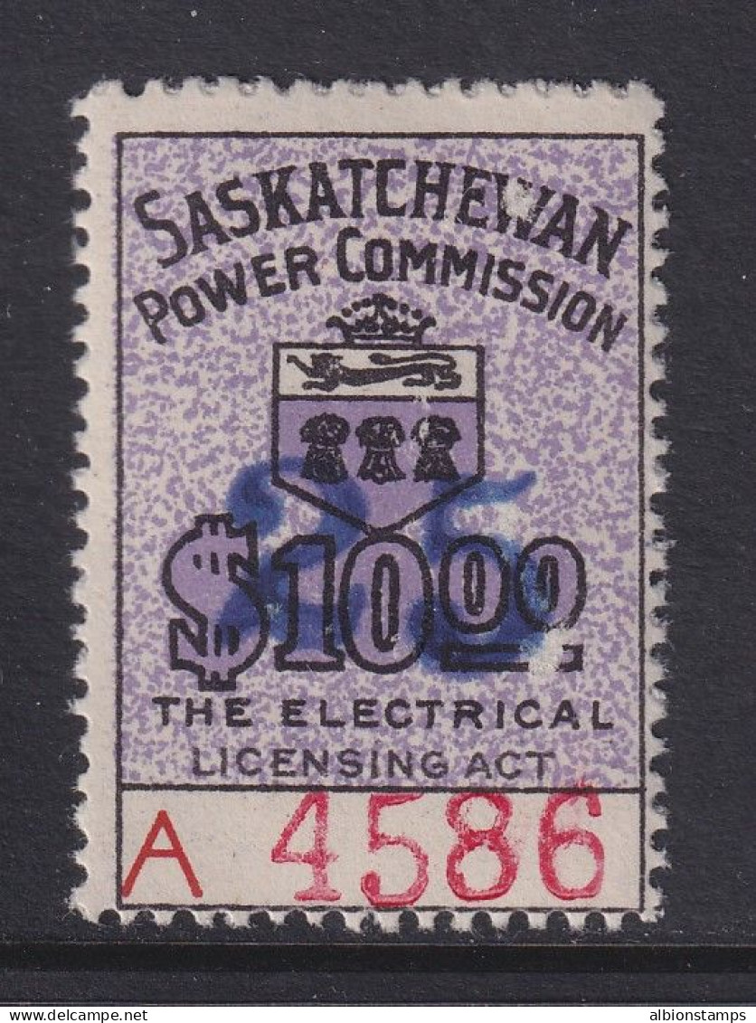 Canada Revenue (Saskatchewan), Van Dam SE29, OG (glazed) - Steuermarken