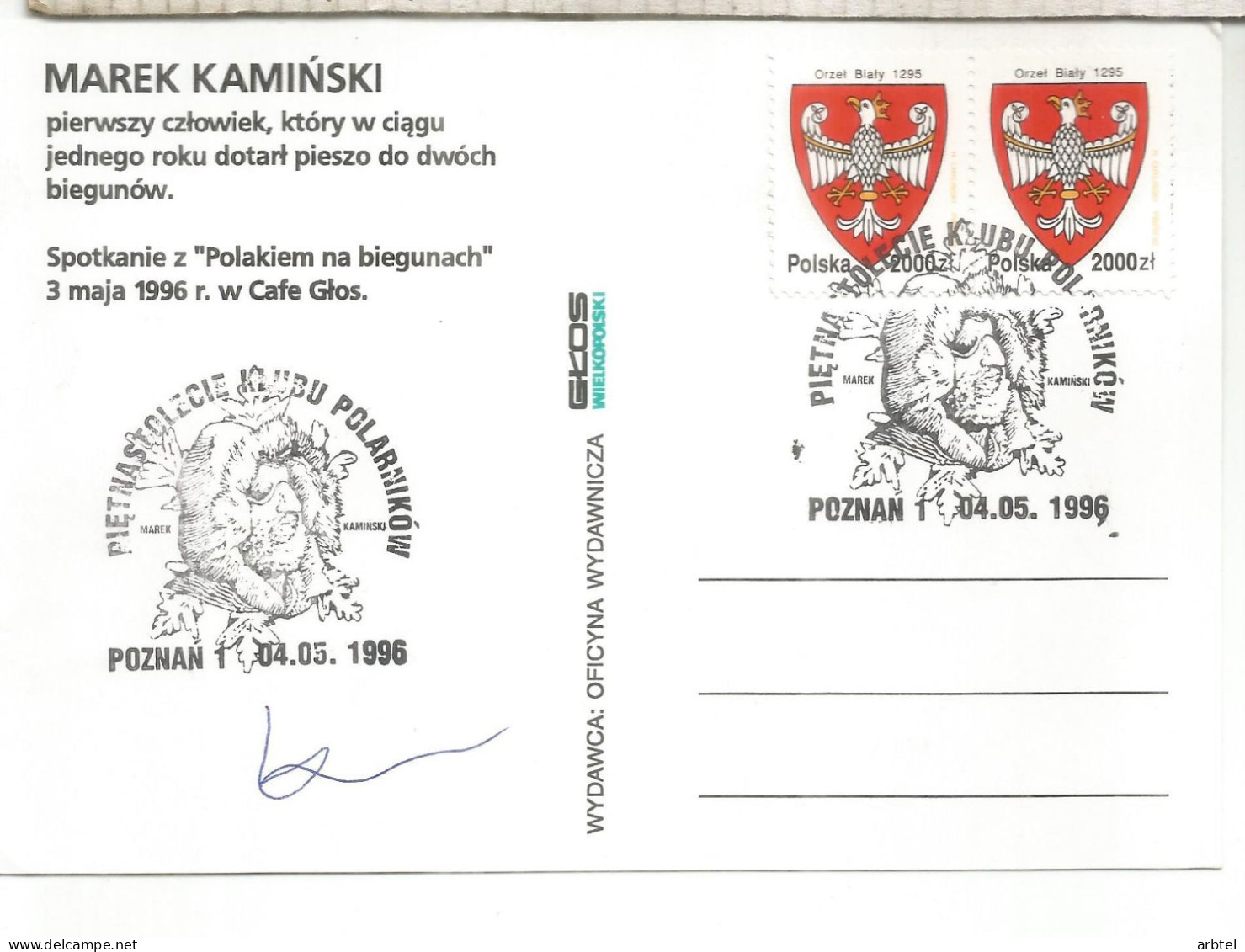 ANTARTIDA ANTARCTIC POLONIA MAREK KAMINSKI 1996 - Poolreizigers & Beroemdheden