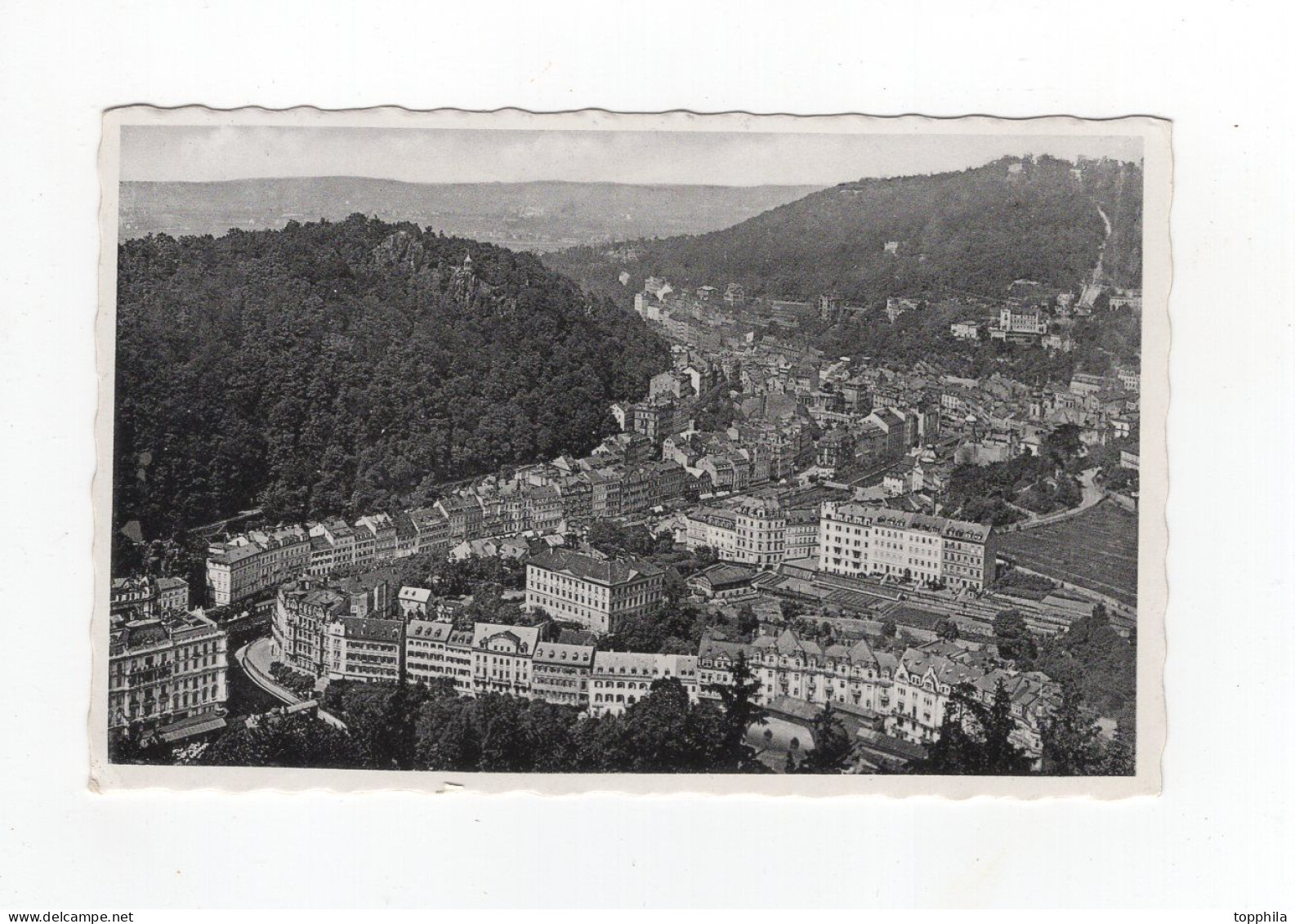 1938 Karlsbad Sudetenland Mitläufer Ansichtskarte Karlsbad Mit Tschechischer 50h Sondermarke, Gest 7.X.38 Nach Lauingen - Région Des Sudètes