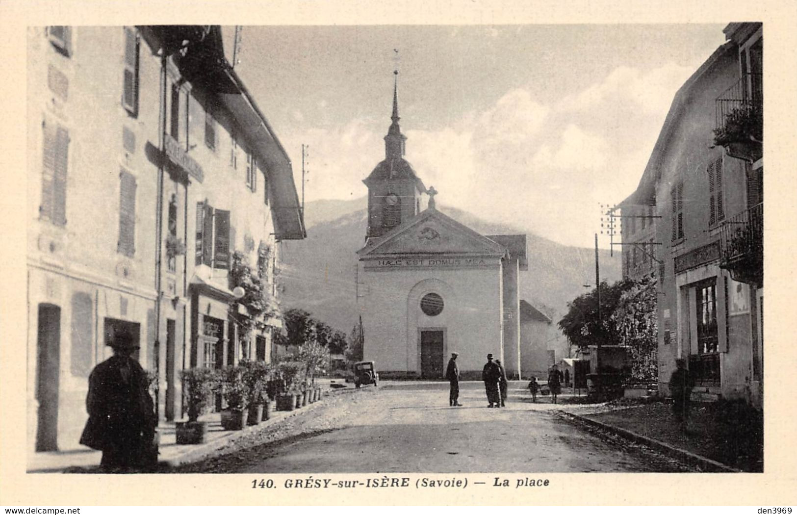GRESY-sur-ISERE (Savoie) - La Place - Eglise - Ecrit (voir Les 2 Scans) - Gresy Sur Isere