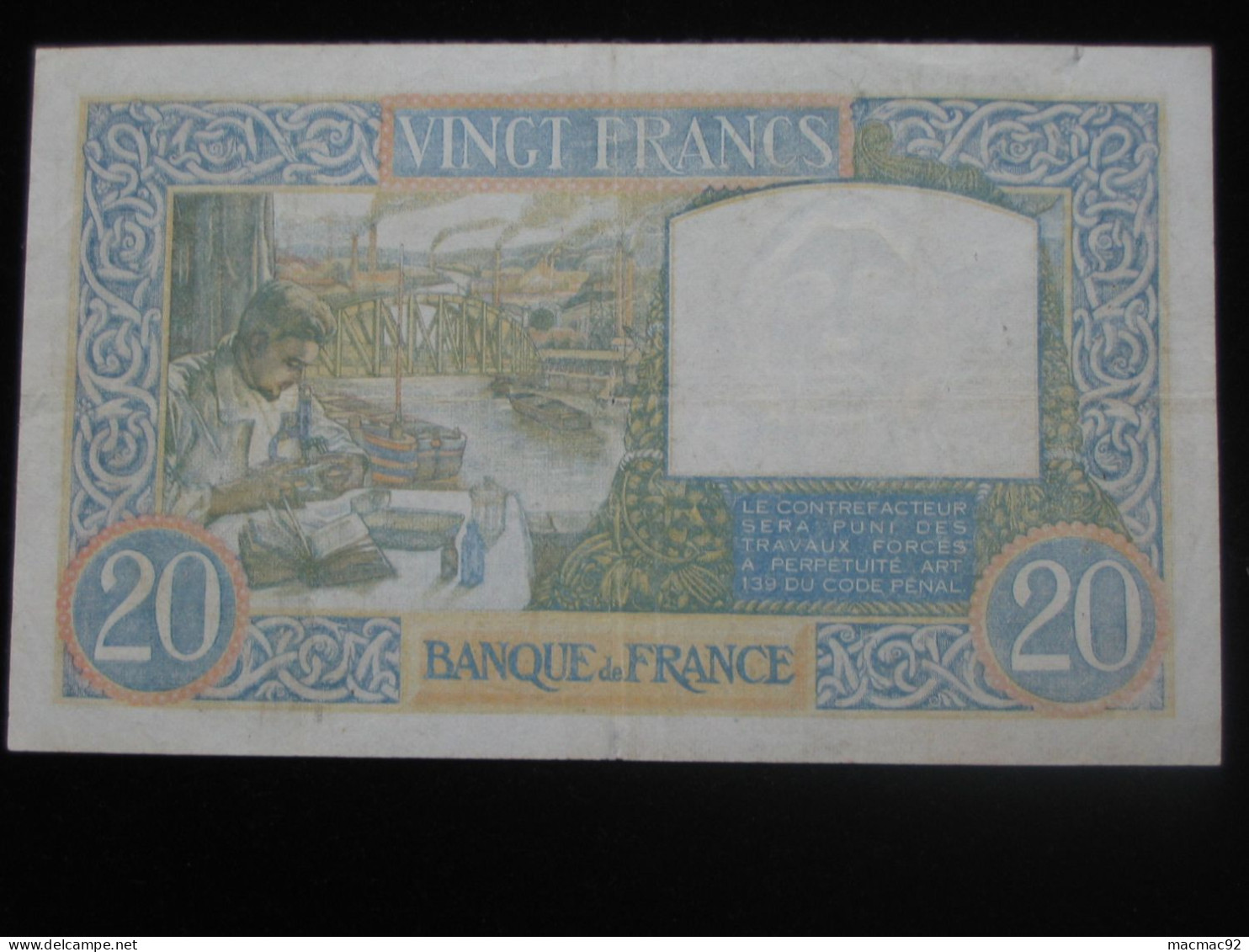 20 Vingt Francs SCIENCE ET TRAVAIL 5-12-1940   **** EN ACHAT IMMEDIAT **** - 20 F 1939-1942 ''Science Et Travail''