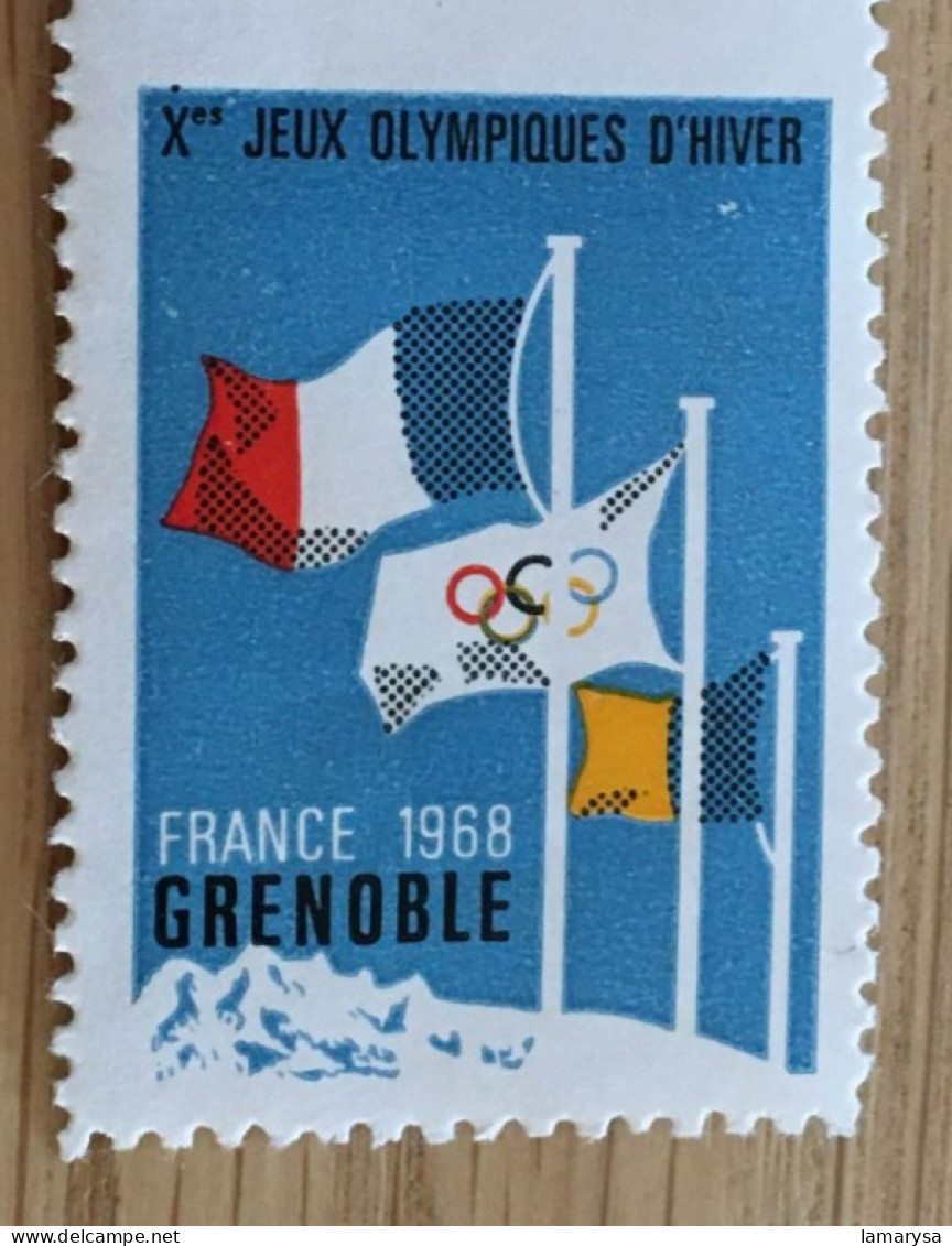 1968 L'Alpe D'Huez Capitale Soleil Xe Jeux Olympiques Grenoble Vignette* Erinnophilie,Timbre,stamp,Sticker-Bollo-Vineta - Sport