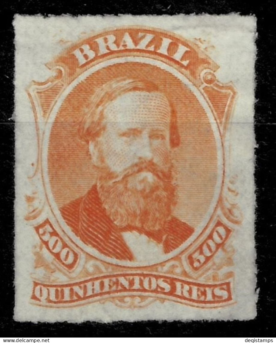 Brazil 1876  Emperor Dom Pedro " Roulette " SCT 67 500 Reis Orange  MLH XF - Neufs