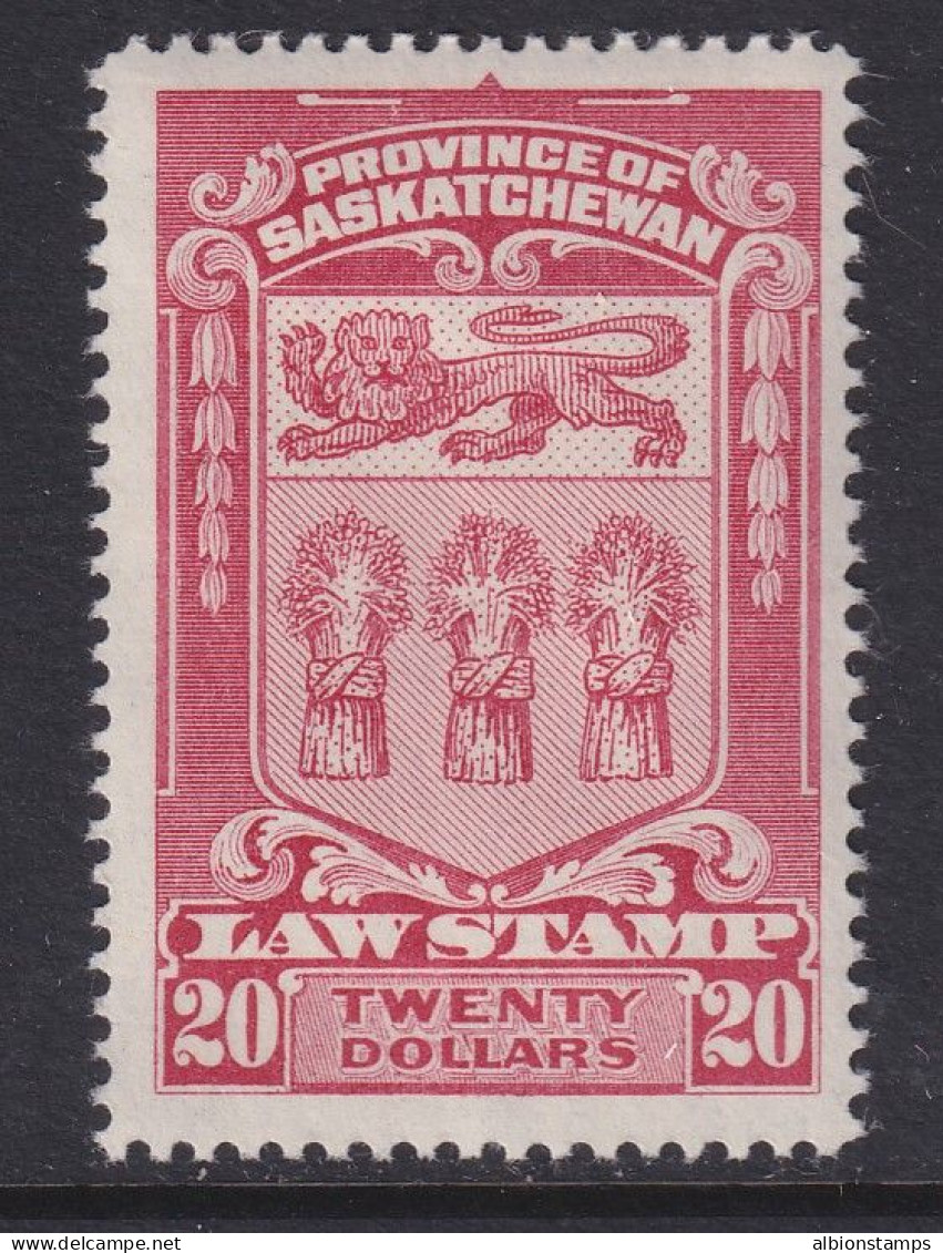 Canada Revenue (Saskatchewan), Van Dam SL66, OG (glazed) - Steuermarken