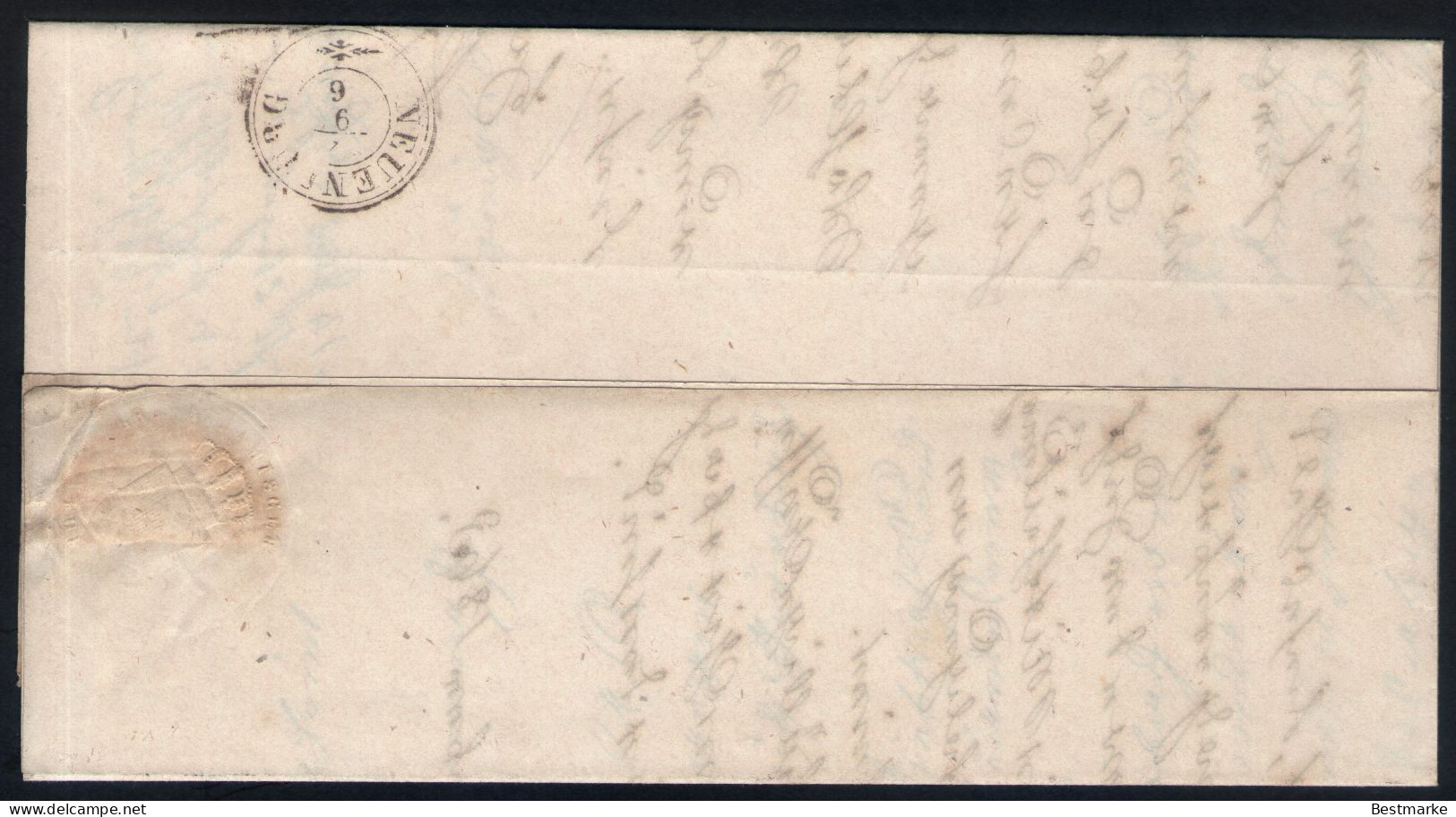 Einzelfrankatur Baden 9 Kreuzer Rosa - Nr. 4b Auf Brief 1863 Aus Pforzheim Nach Neuenbürg - Lettres & Documents