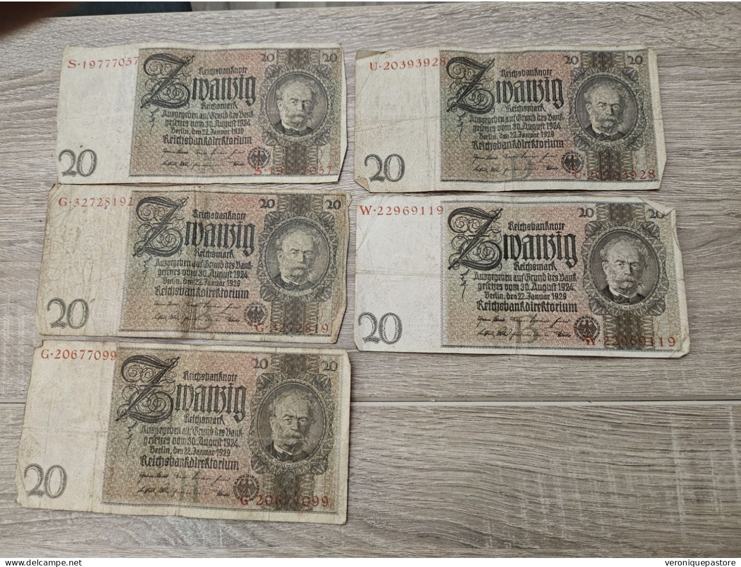 Lot Billets Allemands 20 Marks - 20 Mark