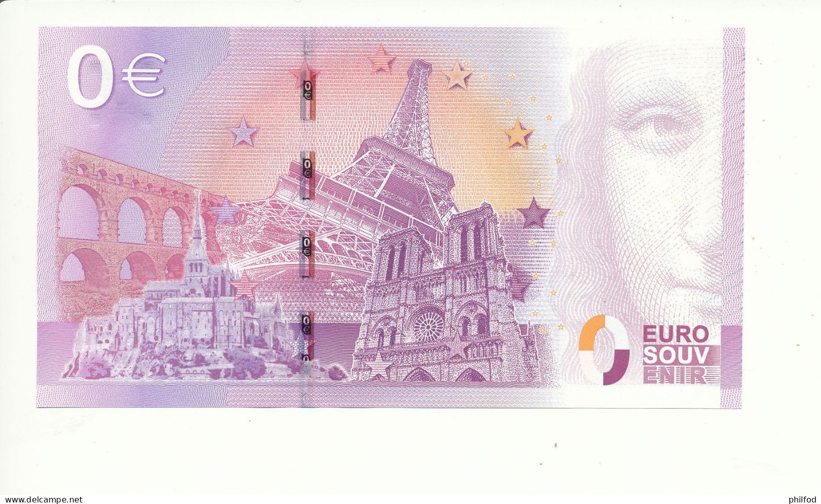 2015-1 - Billet Souvenir - 0 Euro - UEAQ - FORT BOYARD N° 5056 - Billet épuisé - Prove Private