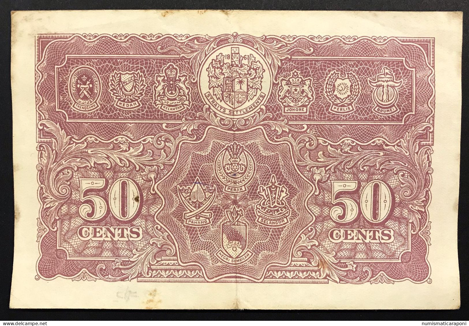 Malaya RE GIORGIO VI 1941 MALESIA 50 CENTESIMI Bb+ LOTTO.613 - Malasia