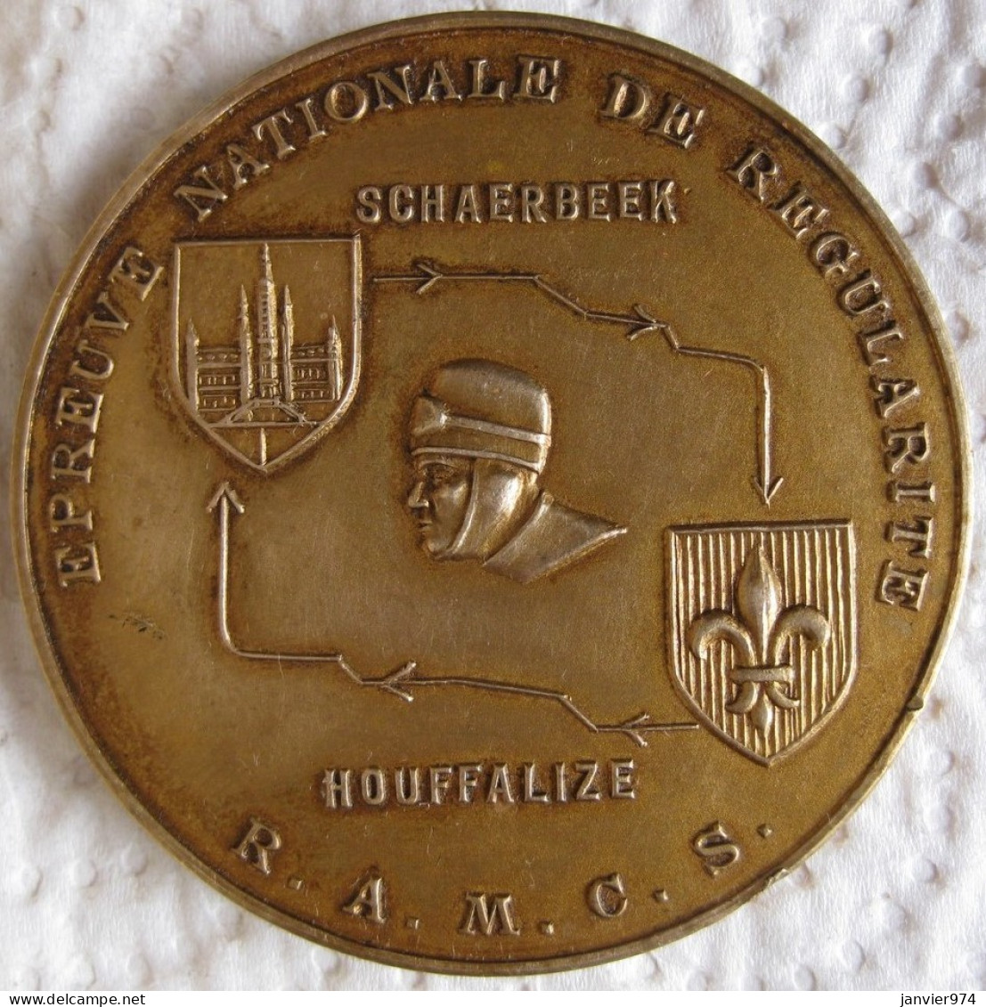 Médaille Epreuve Nationale De Régularité R.A.M.C.S. Schaerbeek – Houffalize, 1957, Course De Voiture - Sonstige & Ohne Zuordnung