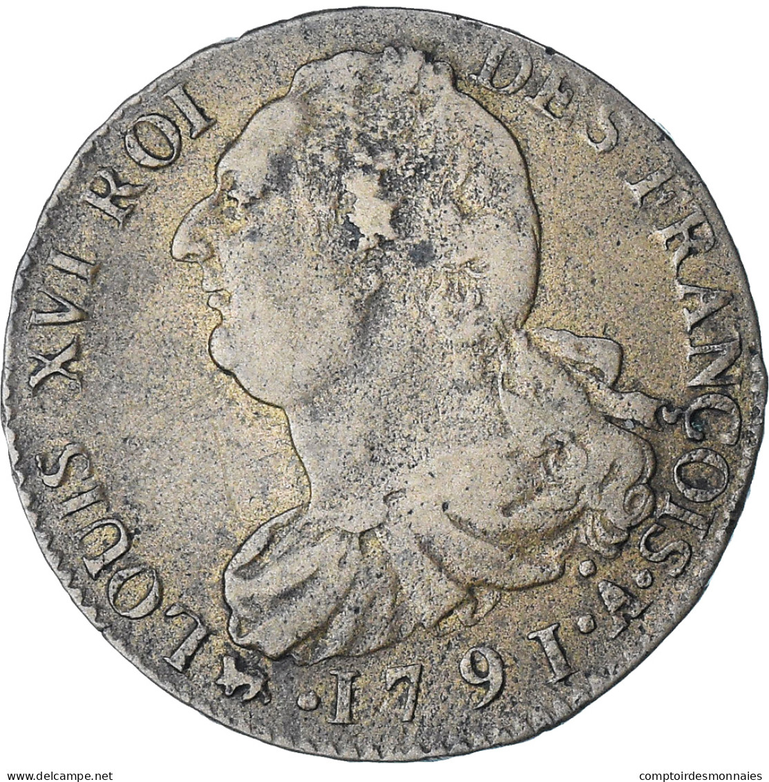 France, Louis XVI, 2 Sols François, 1791 / AN 3, Paris, TB+, Cuivre, Gadoury:25 - Andere & Zonder Classificatie