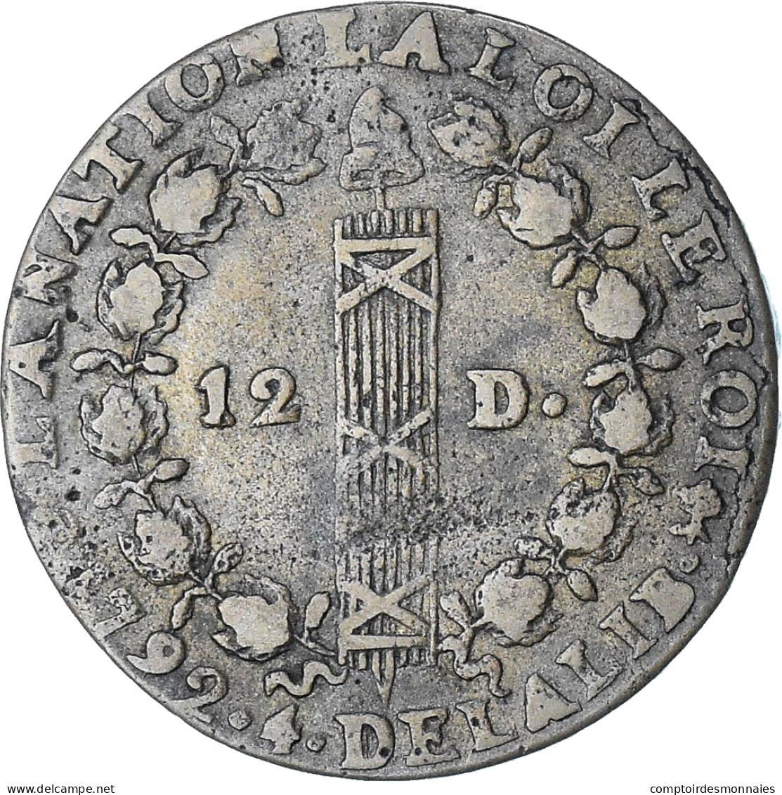 France, Louis XVI, 12 Deniers François, 1792 / AN 4, Nantes Ou Saumur, TB+ - Other & Unclassified