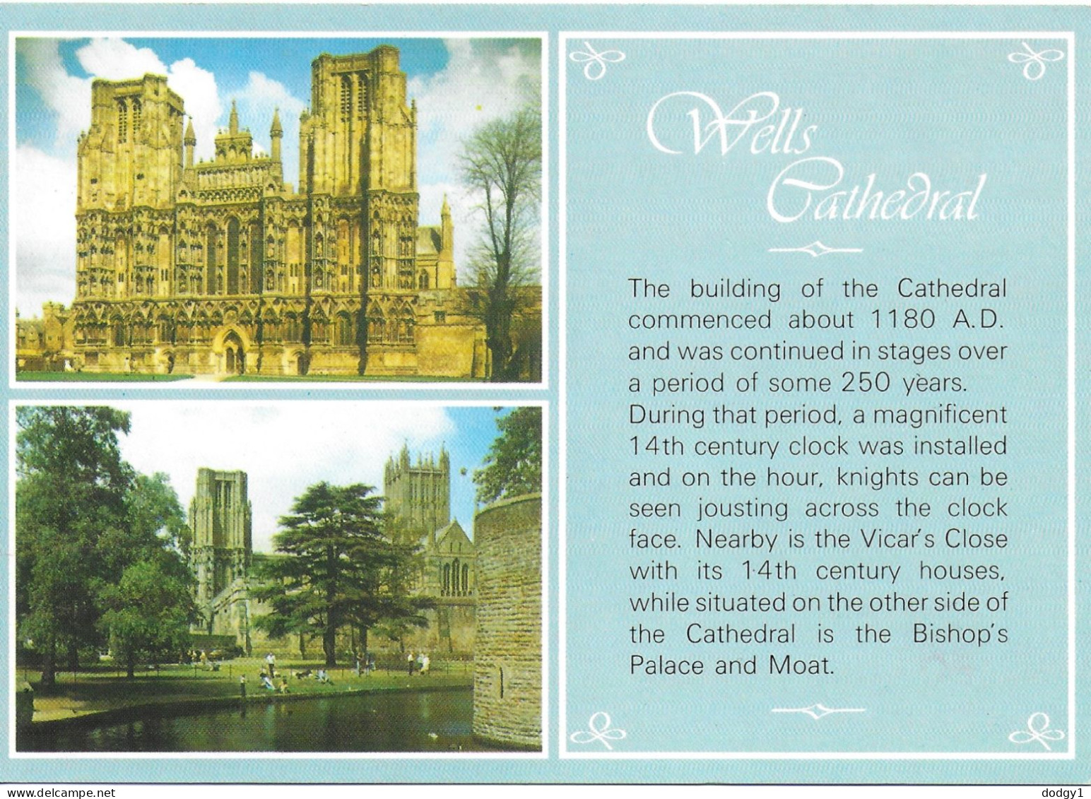 WELLS CATHEDRAL, SOMERSET, ENGLAND. UNUSED POSTCARD   Zq5 - Wells