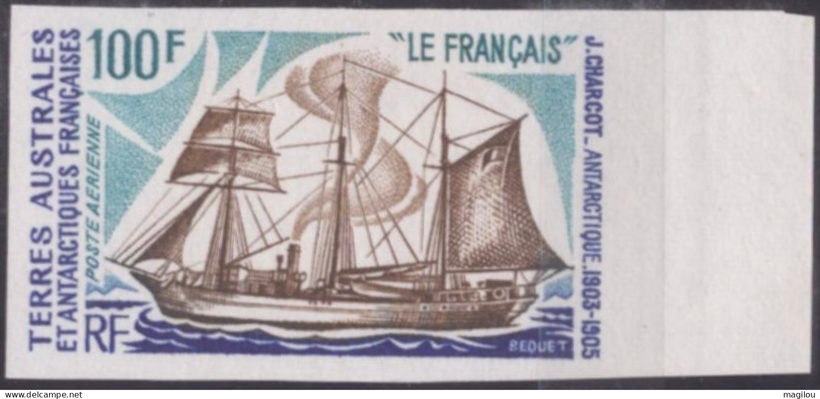 Essai De Couleur Multicolore Taaf/fsat Bateau Le Français   Yvert PA 38 MNH ** - Imperforates, Proofs & Errors