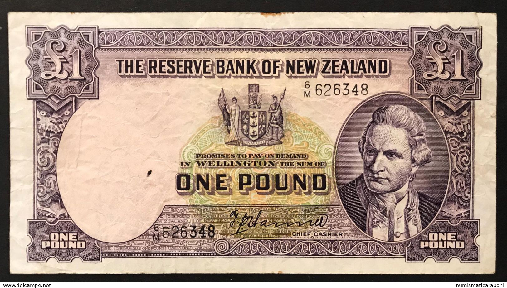 NUOVA Zelanda New Zealand 1 POUND 1940-1945 Pick#159a Lotto 371 - Nieuw-Zeeland