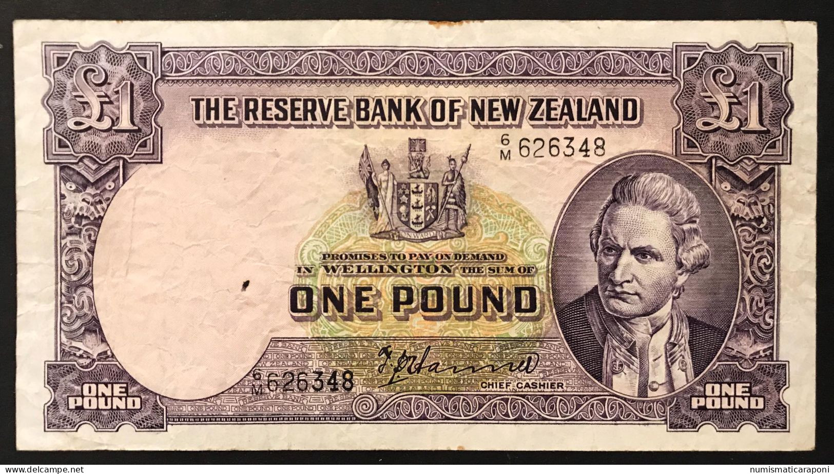 NUOVA Zelanda New Zealand 1 POUND 1940-1945 Pick#159a Lotto 371 - Nuova Zelanda