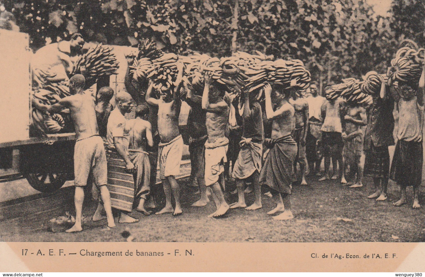 A.E.F           Chargement De Bananes         SUP PLAN   Env. 1930  RARE - Guinée Equatoriale