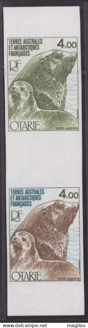 2 Essai De Couleur Dont 1 Multicolore Taaf/fsat Otarie  Yvert PA 54 MNH ** - Imperforates, Proofs & Errors