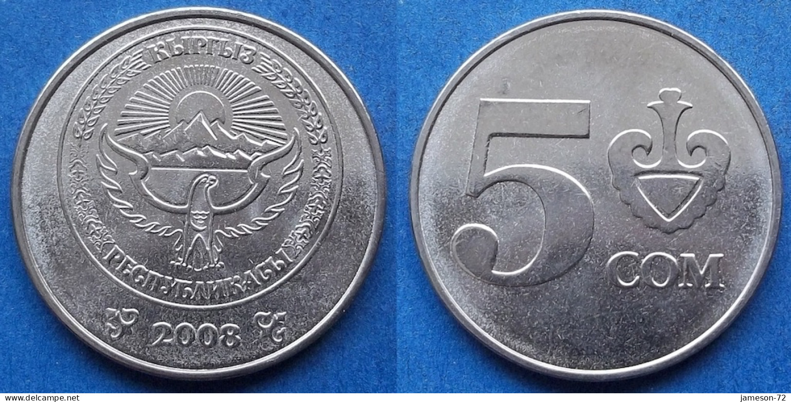KYRGYZSTAN - 5 Som 2008 KM# 16 Independent Republic (1991) - Edelweiss Coins - Kirgisistan