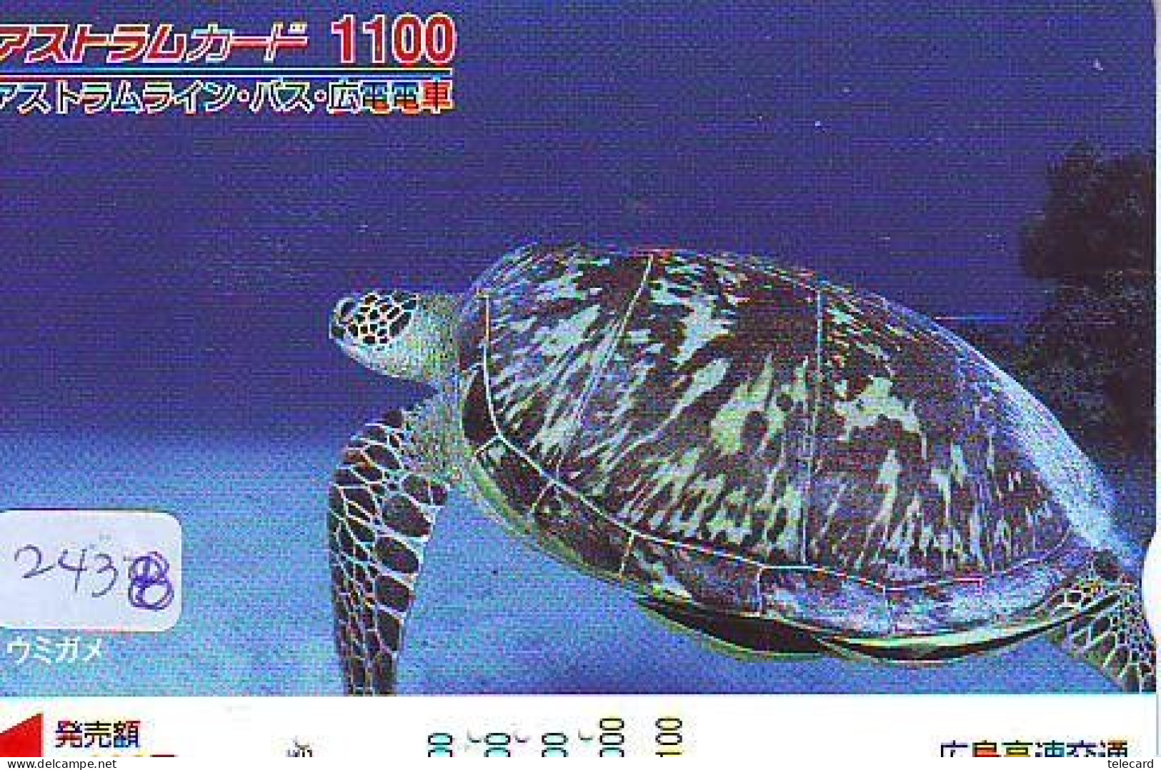 Carte Prépayée Japon * TURTLE (2438)  * PREPAID JAPAN * TORTUE * KARTE * SCHILDKRÖTE * SCHILDPAD - Tortugas