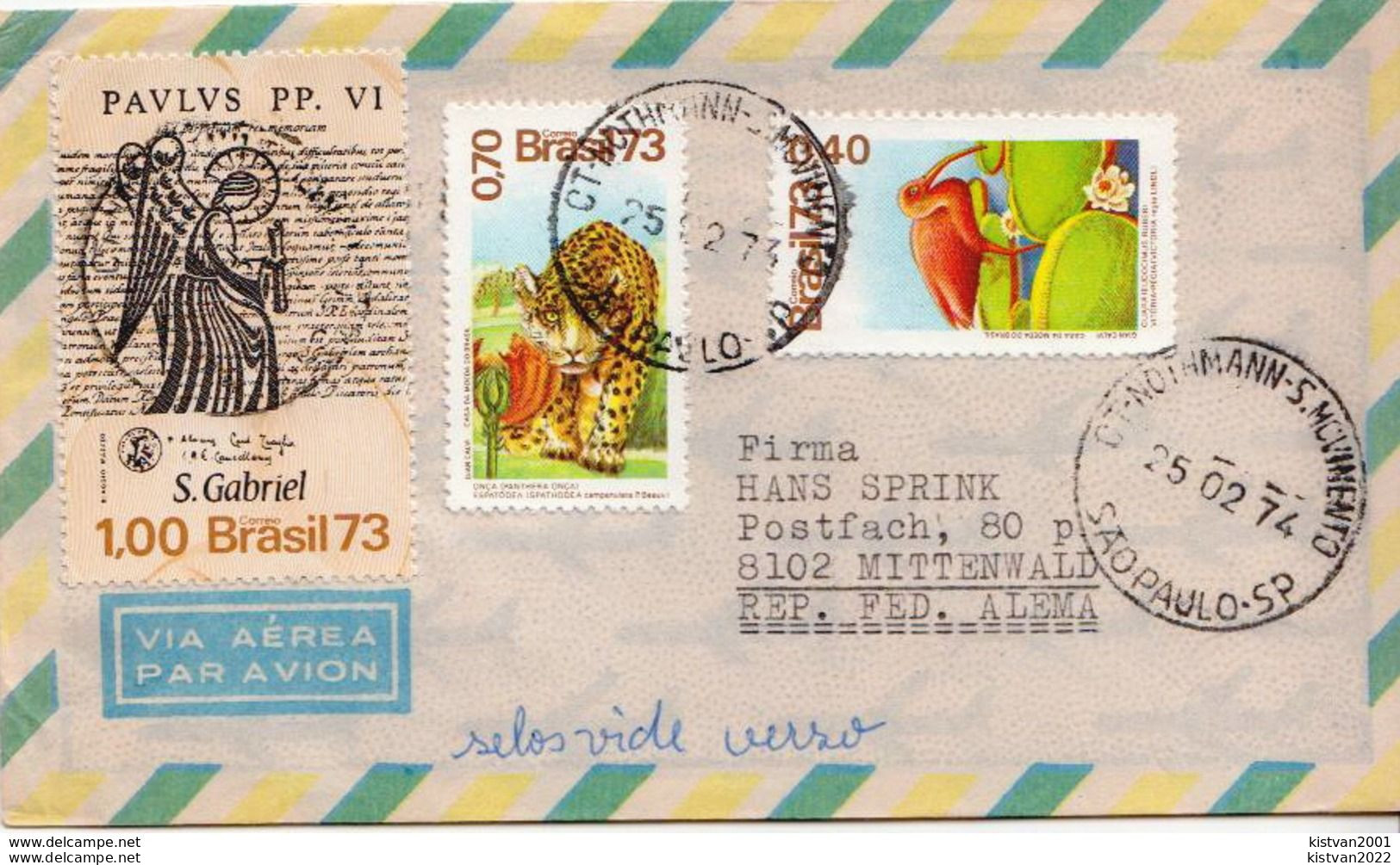 Postal History Cover: Brazil Stamps On Cover - Covers & Documents