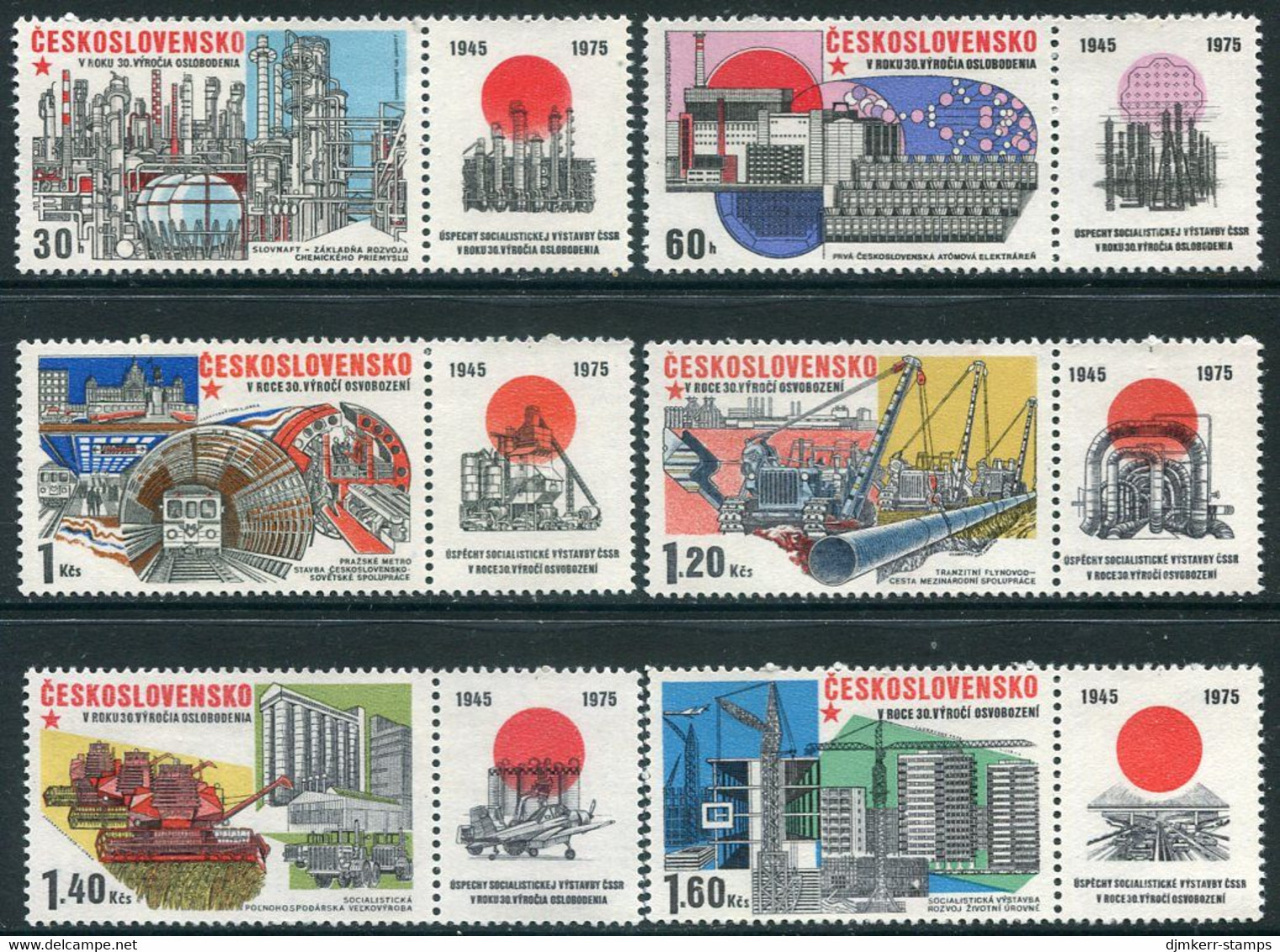 CZECHOSLOVAKIA 1975 Industrialisation MNH / **. Michel 2285-90 Zf - Unused Stamps