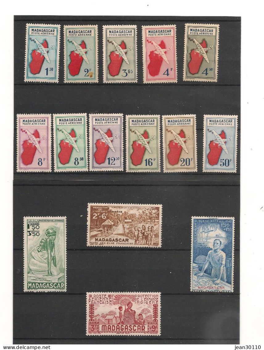 MADAGASCAR ANNÉES 1941/49 LOT DE TIMBRES Cote : 100 €+ - Luchtpost