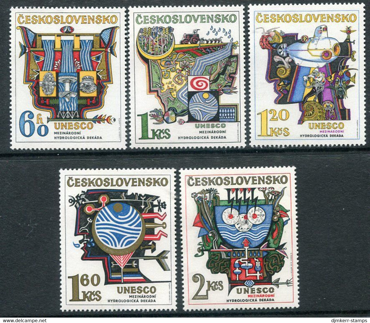 CZECHOSLOVAKIA 1974 Hydrological Decade MNH / **  Michel 2195-99 - Ungebraucht