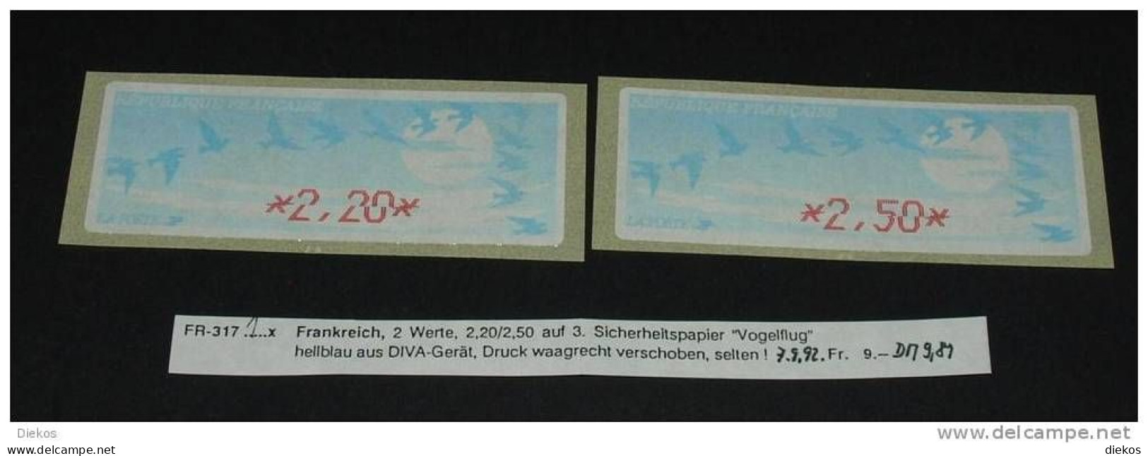 Timbre  DIVA    Verschobener Aufdruck   Neuf**   #2711-2 - 1990 Type « Oiseaux De Jubert »