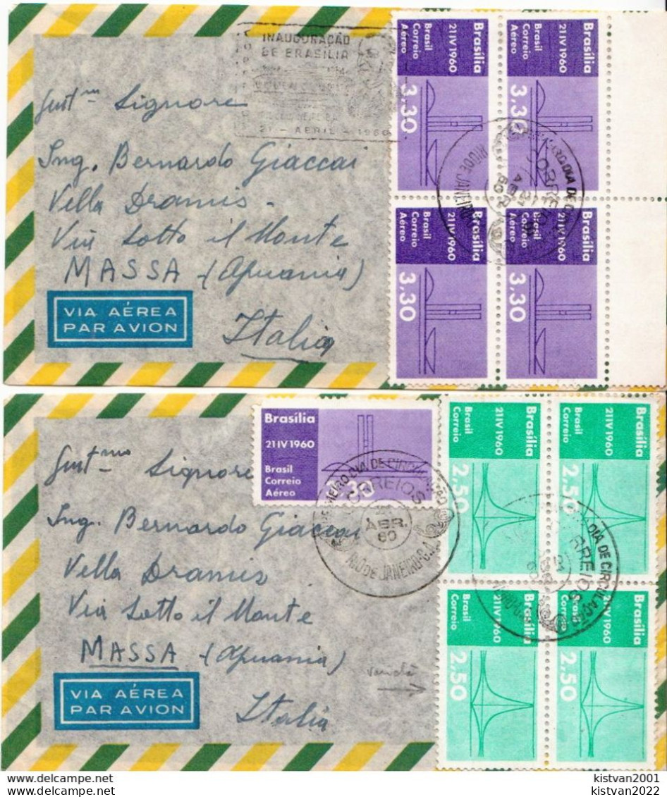Postal History Cover: Brazil Stamps On 4 Covers, Brasilia - Lettres & Documents