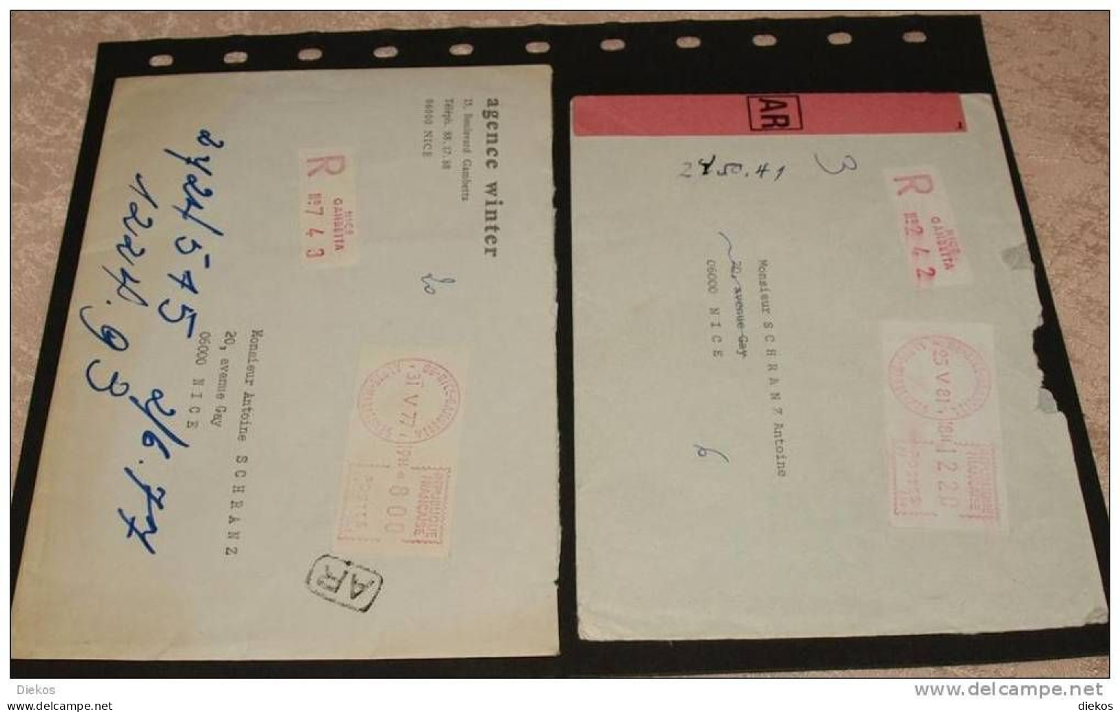 2  Recomande Letter  #cover1790 - 1969 Montgeron – Weißes Papier – Frama/Satas