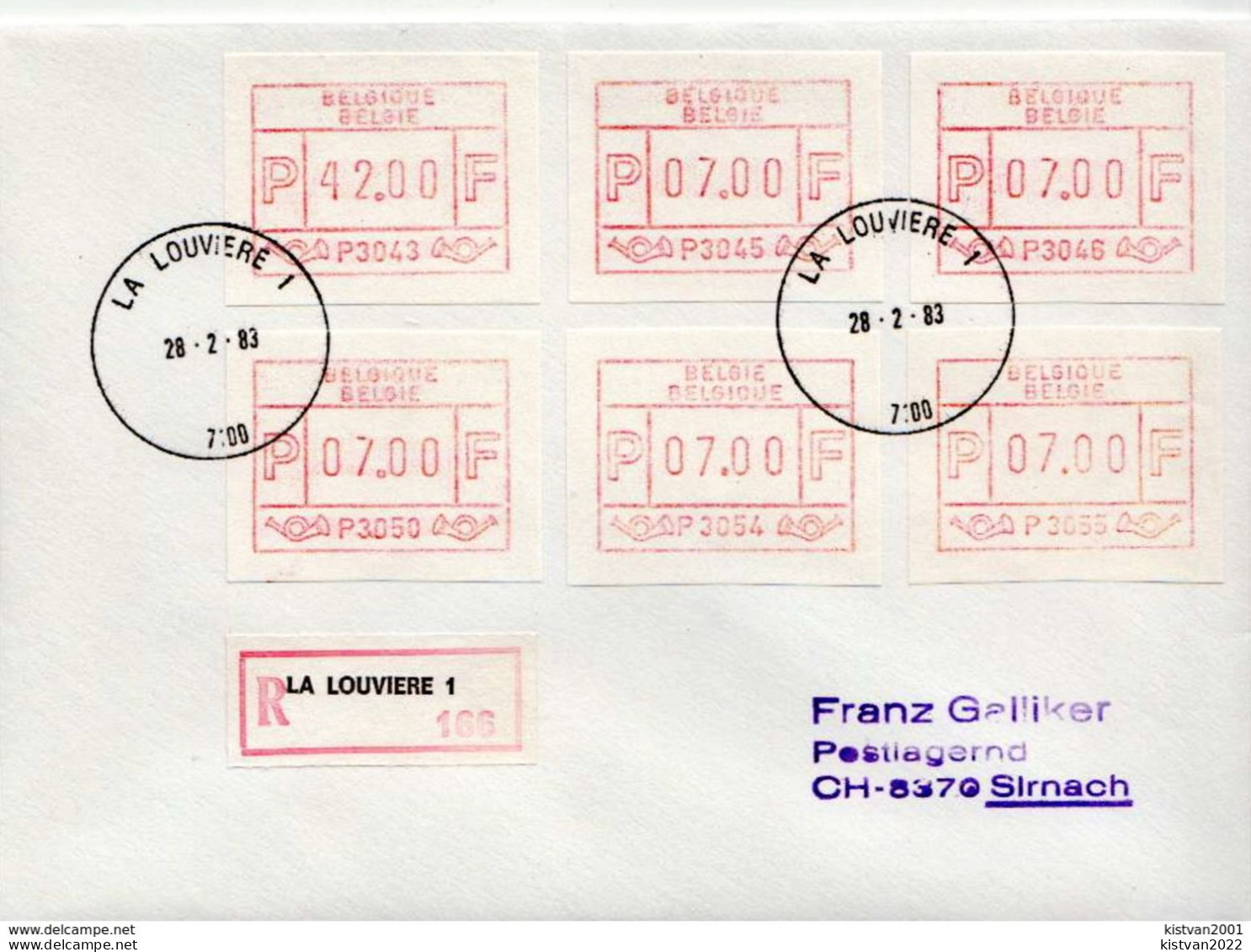 Postal History: Belgium R Cover With Automat Stamps - Briefe U. Dokumente