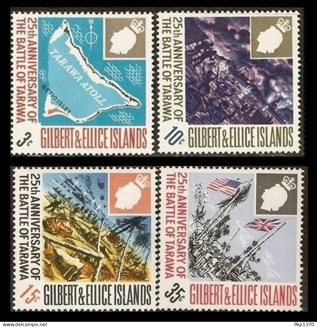 GILBERT & ELLICE ISLANDS 1968 - 25 ANIVERSARIO DE LA BATALLA DE TARAWA - YVERT 145/148** - Islas Gilbert Y Ellice (...-1979)