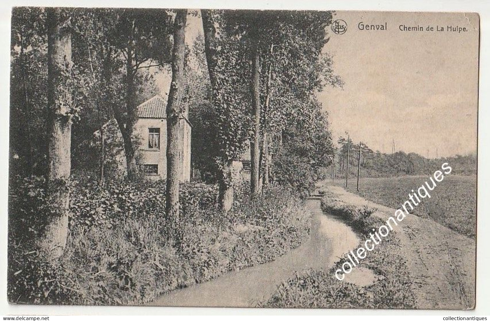 CPA Genval - Chemin De La Hulpe - Circulée - Divisée - Imp. Pap. J. Degraux, Genval - Timbre Manquant - Rixensart