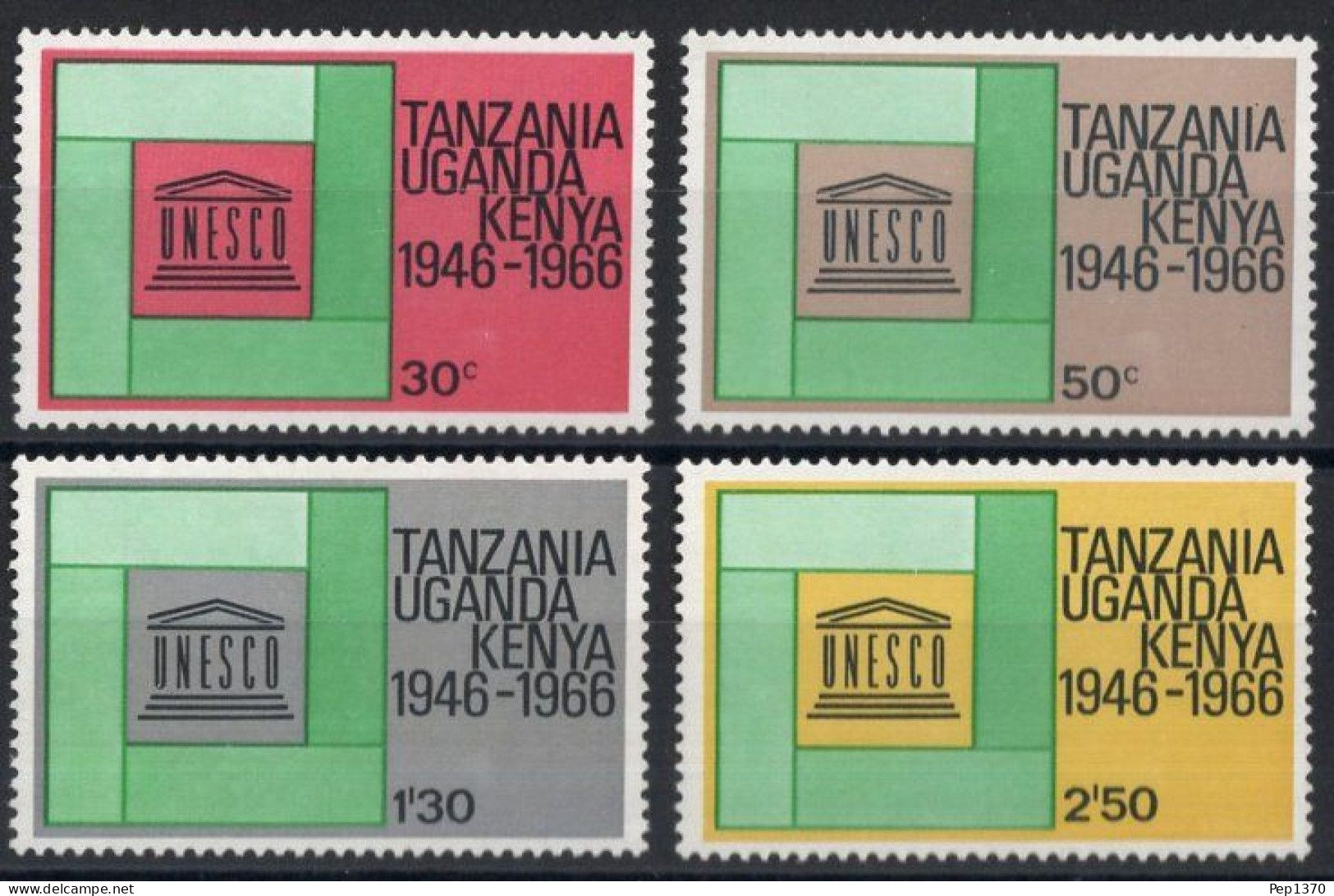 ESTE AFRICANO 1966 - TANZANIA UGANDA KENYA - UNESCO - YVERT 153/156** - Kenya, Ouganda & Tanzanie