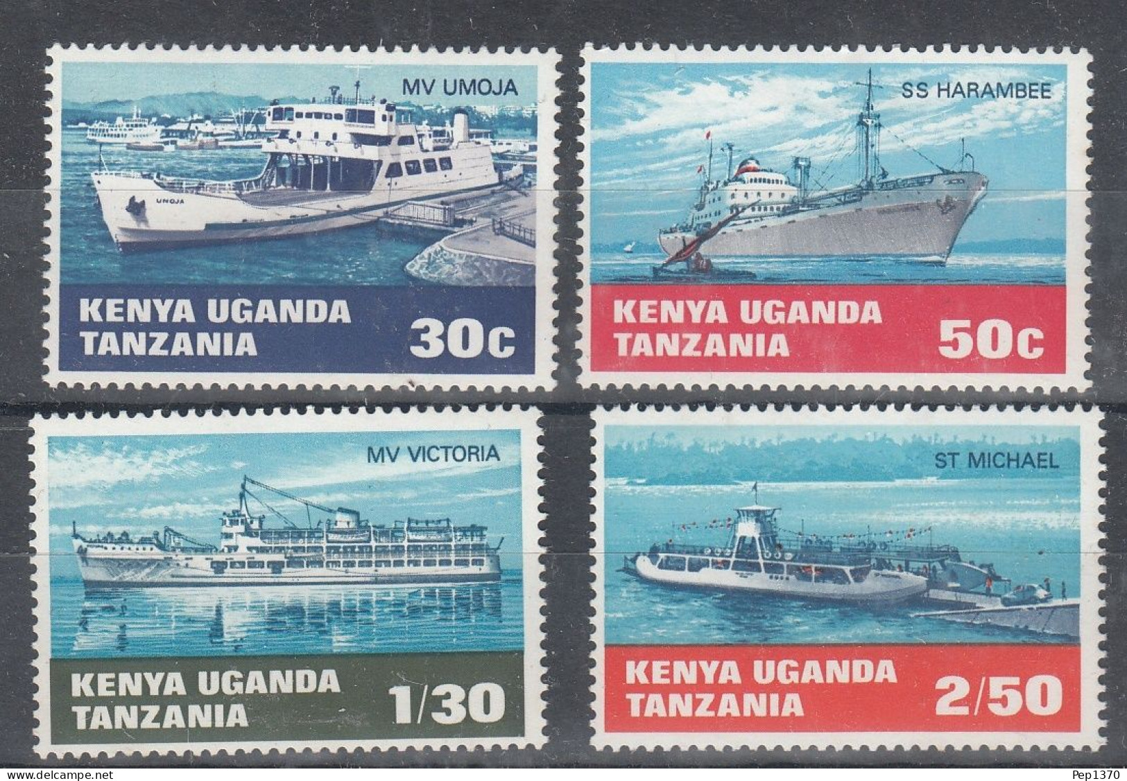 ESTE AFRICANO 1968 - TANZANIA UGANDA KENYA - BARCOS - YVERT 178/181** - Kenya, Ouganda & Tanzanie
