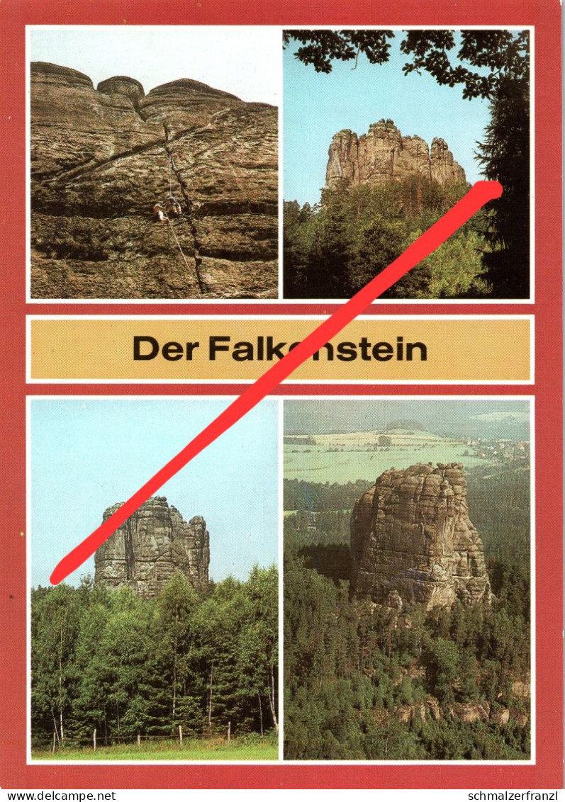 AK Falkenstein Felsen A Schrammsteine Kirnitzschtal Bad Schandau Ostrau Hinterhermsdorf Sebnitz Sächsische Schweiz DDR - Kirnitzschtal