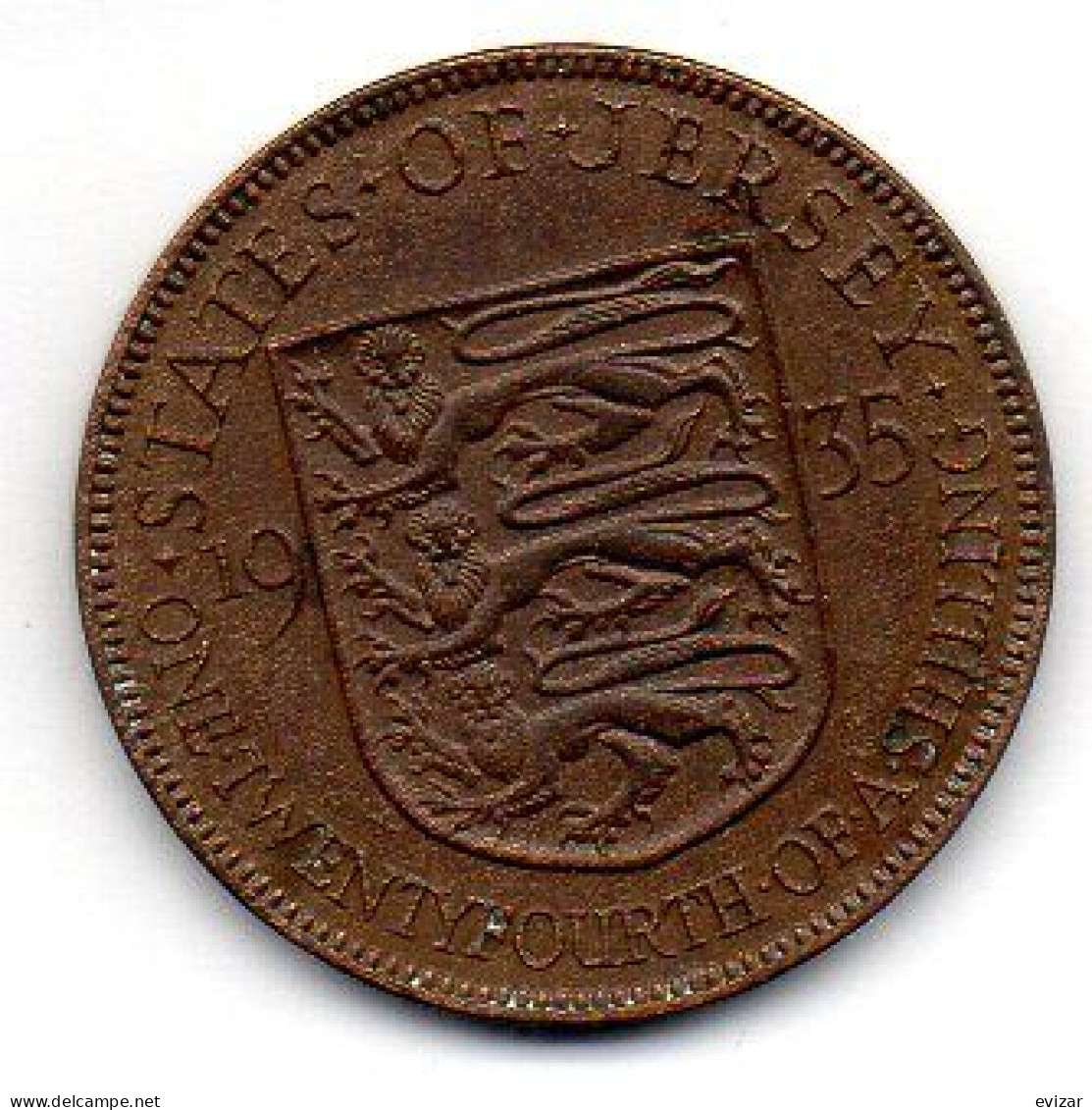 JERSEY, 1/24 Shilling, Bronze, Year 1935, KM # 15 - Jersey