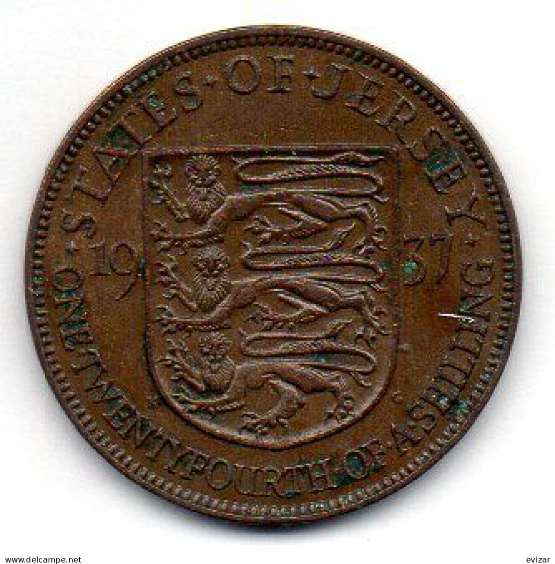 JERSEY, 1/24 Shilling, Bronze, Year 1937, KM # 17 - Jersey