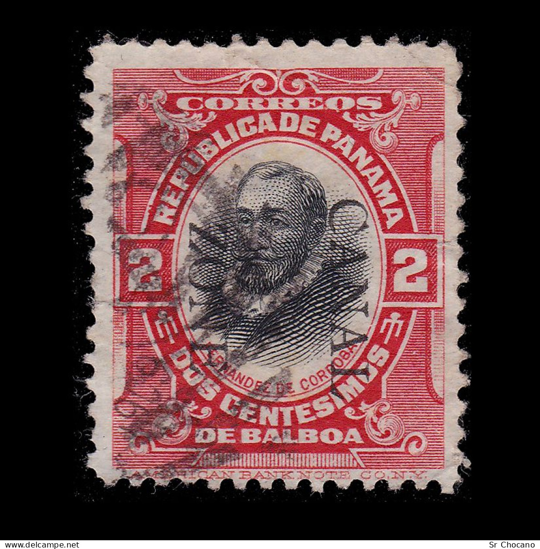 CANAL ZONE STAMP.1909.2c.SCOTT 27.USED.Overprint Reading Downp - Zona Del Canale / Canal Zone